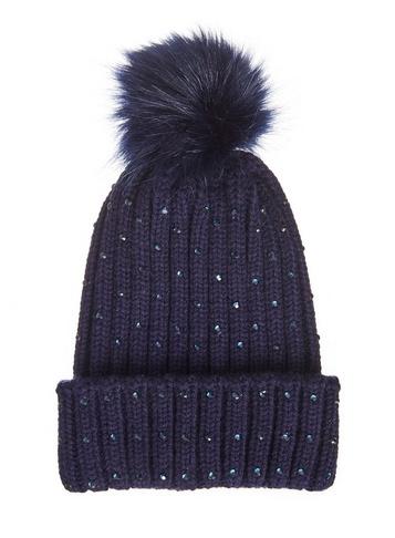 Dorothy Perkins *quiz Navy Jewel Trim Hat
