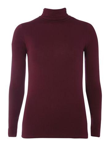 Dorothy Perkins Wine Viscose High Neck Top