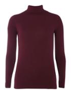 Dorothy Perkins Wine Viscose High Neck Top