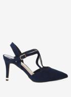 Dorothy Perkins Wide Fit Navy Glow Strappy Court Shoes
