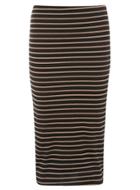 Dorothy Perkins Black And Tan Stripe Tube Skirt