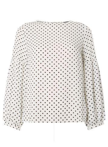 Dorothy Perkins Ivory Polka Dot Print Balloon Sleeve Top