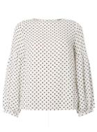 Dorothy Perkins Ivory Polka Dot Print Balloon Sleeve Top