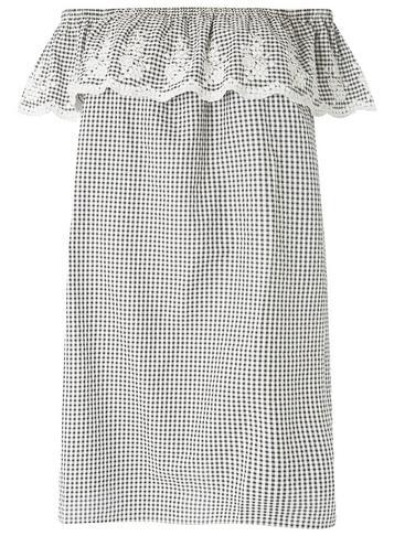 Dorothy Perkins *dp Curve Black Gingham Embroidered Shift Dress