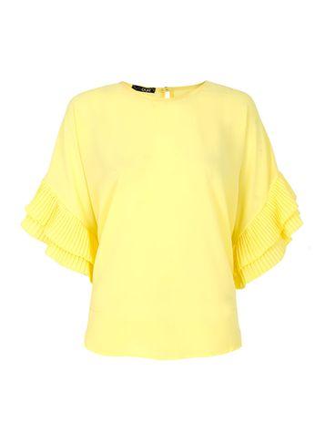 Dorothy Perkins *quiz Pleated Sleeve Dip Hem Top
