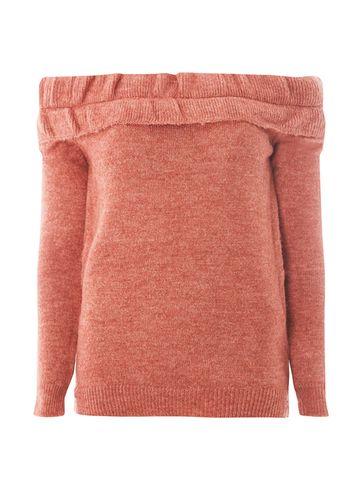 Dorothy Perkins Blush Knitted Frill Bardot Jumper