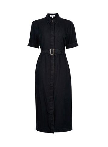 Dorothy Perkins Indigo Horn Effect Button And Horn Buckle Midi Shirt Dress