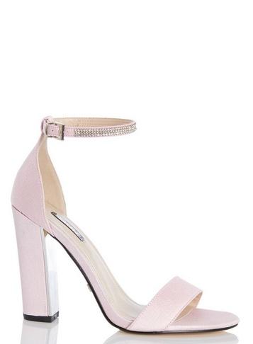 *quiz Pink Diamante Ankle Strap Sandals