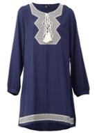 *izabel London Navy Tribal Smock Top