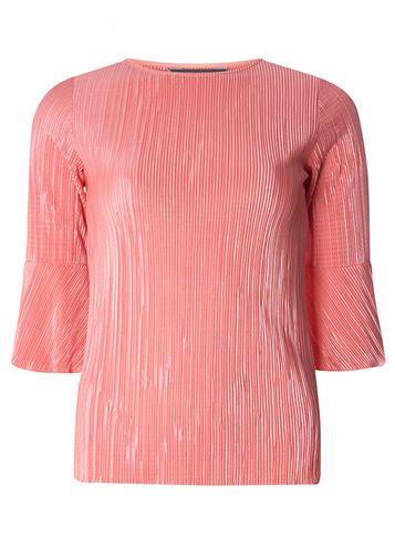 Dorothy Perkins Coral Flutter Sleeve Plisse Top