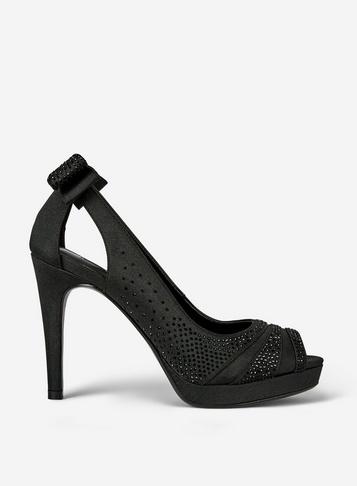Dorothy Perkins *showcase Black Gina Peep Toe Platform Sandals