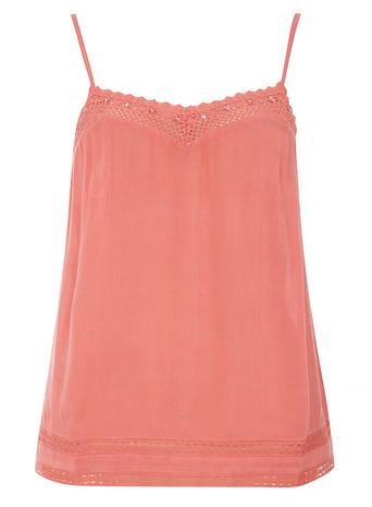 Dorothy Perkins Coral Crochet Trim Cami Top