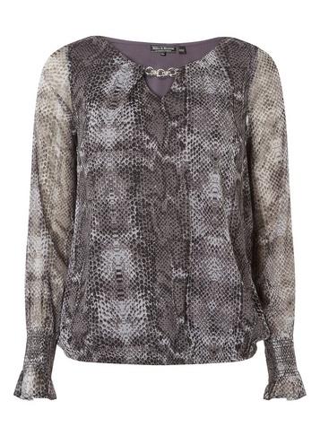 Dorothy Perkins *billie & Blossom Grey Faux Snake Print Blouse