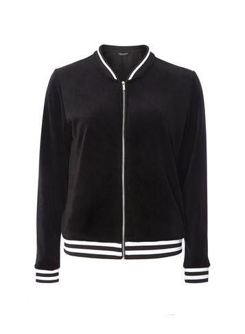 Dorothy Perkins Black Velour Bomber Jacket