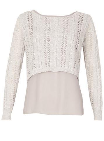Dorothy Perkins *izabel London Grey Layered Knitted Top
