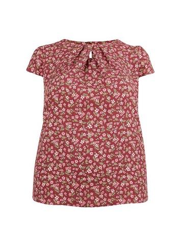 *billie & Blossom Curve Mulberry Ditsy Print Shell Top