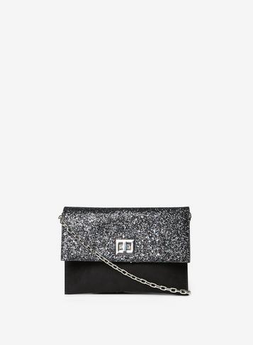 Dorothy Perkins Navy Glitter Twistlock Clutch Bag
