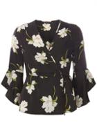Dorothy Perkins Black Lily Floral Wrap Top