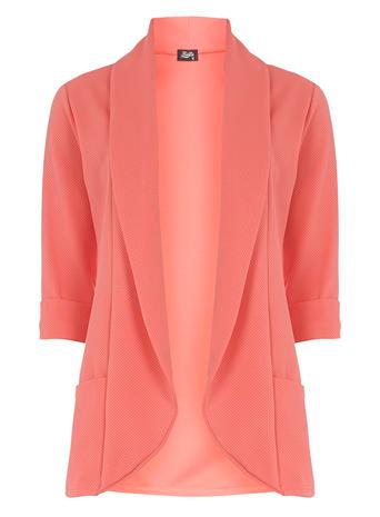 Dorothy Perkins *fever Fish Coral Waffle Jacket
