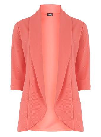 Dorothy Perkins *fever Fish Coral Waffle Jacket