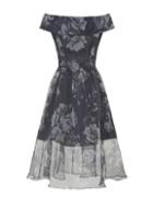 Dorothy Perkins *chi Chi London Blue Floral Organza Midi Dress