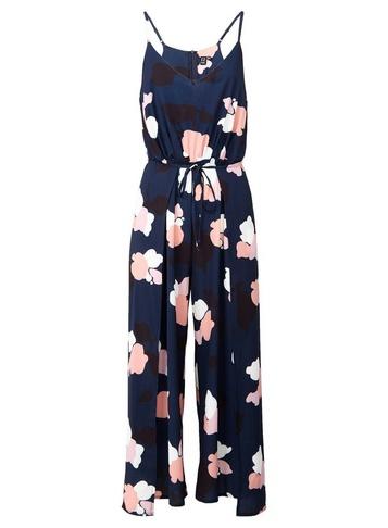 Dorothy Perkins *navy Floral Print Jumpsuit