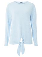 Dorothy Perkins *tall Blue Brush Tie Front Jumper