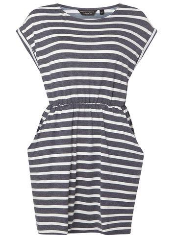 Dorothy Perkins Navy And Ivory Striped T-shirt Dress