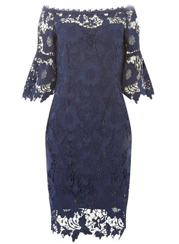 *'showcase Navy 'milani' Bardot Bodycon Dress
