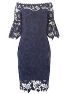 *'showcase Navy 'milani' Bardot Bodycon Dress