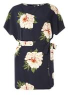 Dorothy Perkins Navy Floral Tie Tunic