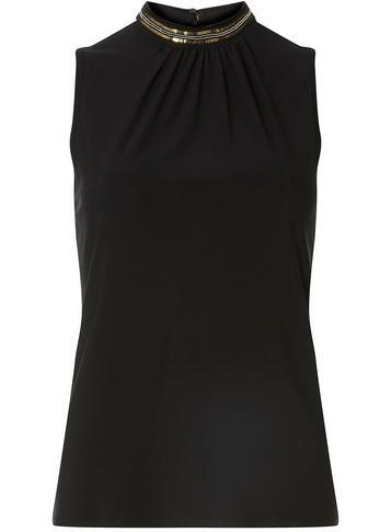 Dorothy Perkins Black Neck Trim Vest
