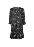 Dorothy Perkins Black Spot Print Collarless Smock Dress
