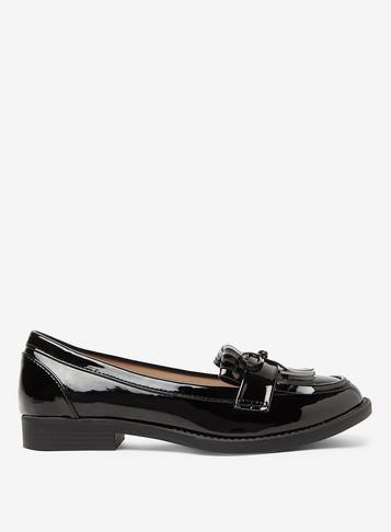 Dorothy Perkins Black Patent Lotta Loafers