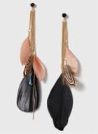 Dorothy Perkins Brown Feather Drop Earrings