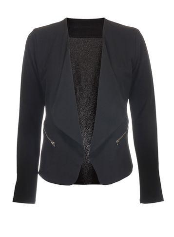Dorothy Perkins *quiz Black Zip Detail Short Jacket