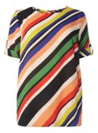 Dorothy Perkins Dp Curve Multi Stripe Soft T-shirt