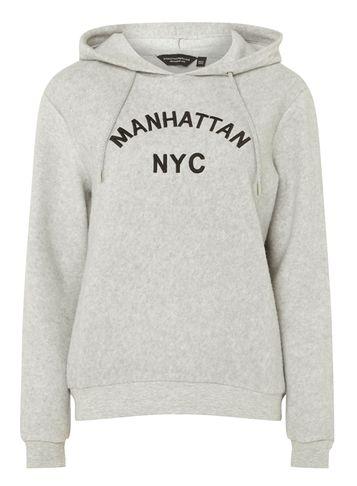 Dorothy Perkins Grey Manhattan Slogan Hoodie
