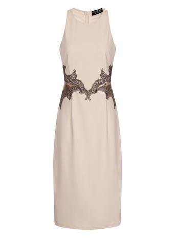 Dorothy Perkins Cream Mesh Insert Dress