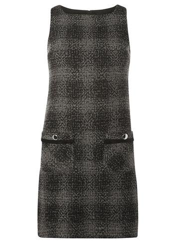 Dorothy Perkins Black And Grey Tweed Style Shift Dress