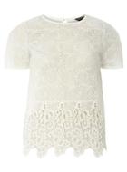 Dorothy Perkins White Guipure Lace Tee
