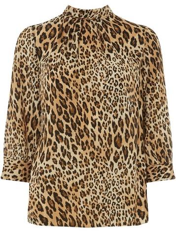 Dorothy Perkins *tall Brown Animal Print Top