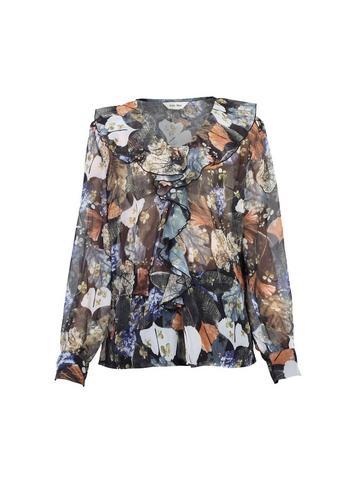 Dorothy Perkins *jolie Moi Blue Frill Blouse