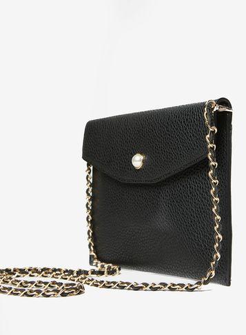 Dorothy Perkins Black Stud Pocket Clutch Bag