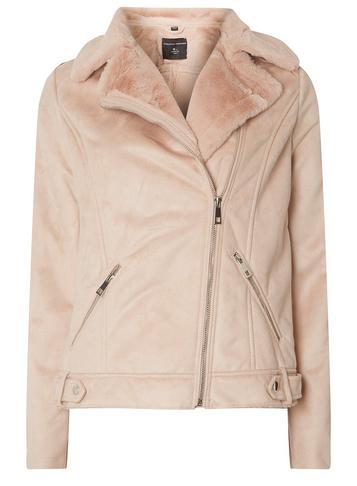 Dorothy Perkins *tall Blush Faux Shearling Jacket