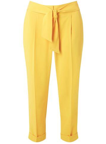 Dorothy Perkins Petite Ochre Tie Waist Trousers