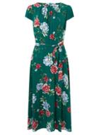 *billie & Blossom Tall Green Floral Print Midi Skater Dress