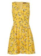 Dorothy Perkins *tenki Yellow Floral Skater Dress