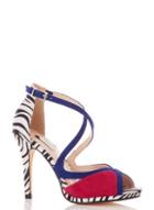 *quiz Multi Coloured Zebra Print Strappy Heeled Sandals
