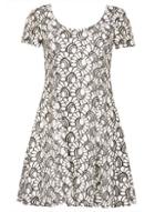 Dorothy Perkins *izabel London White Floral Lace Skater Dress